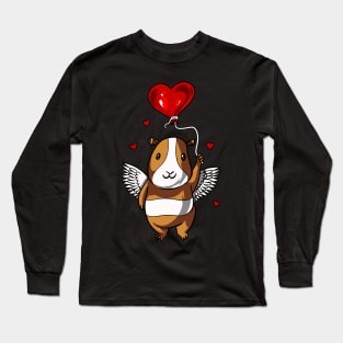 Cute Guinea Pig Valentines Day Love Heart Balloon Long Sleeve T-Shirt